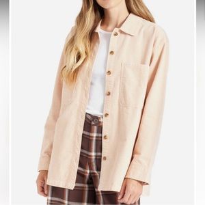 Brixton Light Pink Corduroy Overshirt Shacket